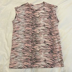 Rag and Bone, Small, Pink tiger print shirt